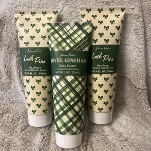 New Johnson Parker 2 Lush Pine & 1 Joyel Gingham Shea Butter Hand Cream 8fl oz